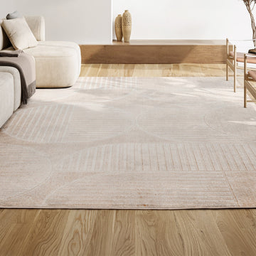 Nordby Geometric Arch Scandi Striped Area Rug